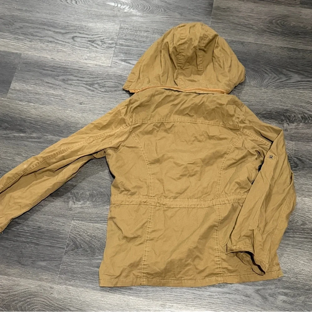 Tan Hooded Women's Jacket - Picture 2 of 5